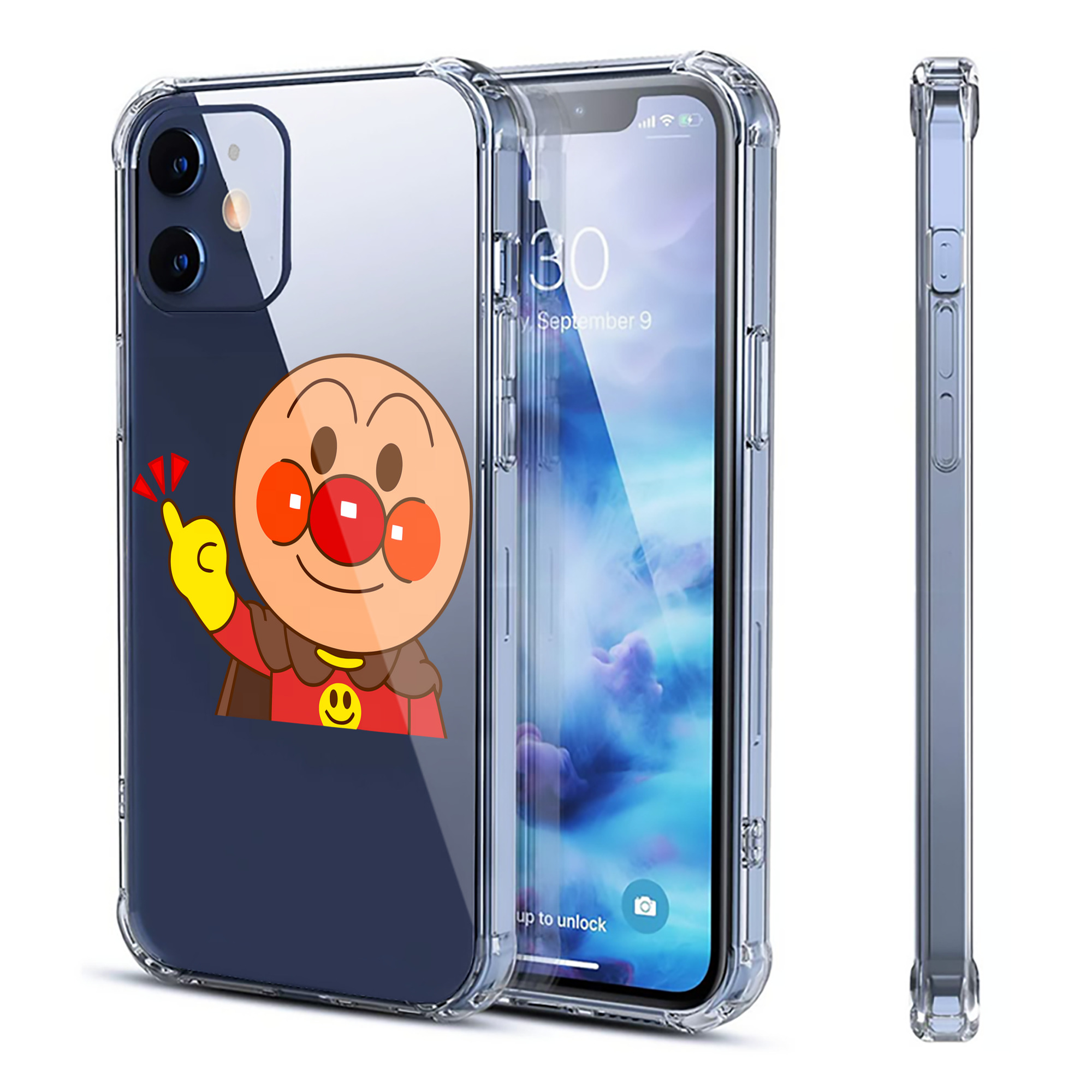 （画像用） アンパンマン Anpanman 【iPhone 12シリーズ対応】透明スマホケース（クリアソフトケース）